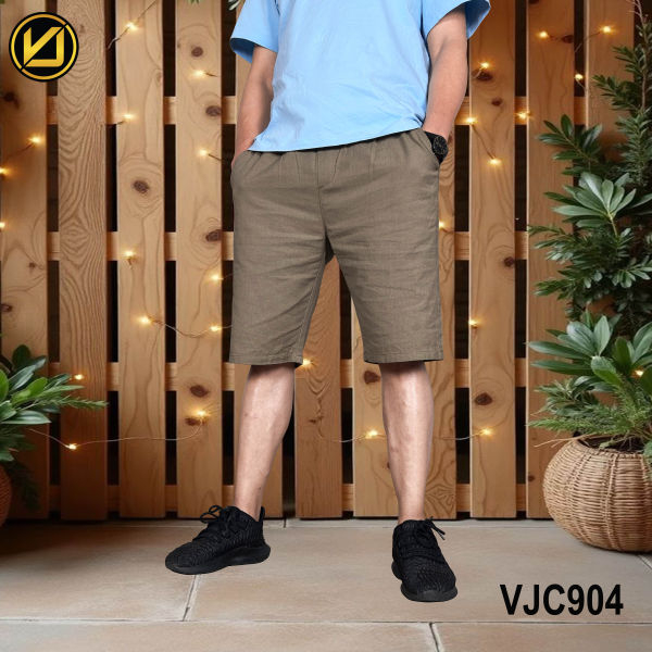 VIRJEANS (VJC904) Summer Linen Half Shorts For Men-Seafoam Green - Image 4