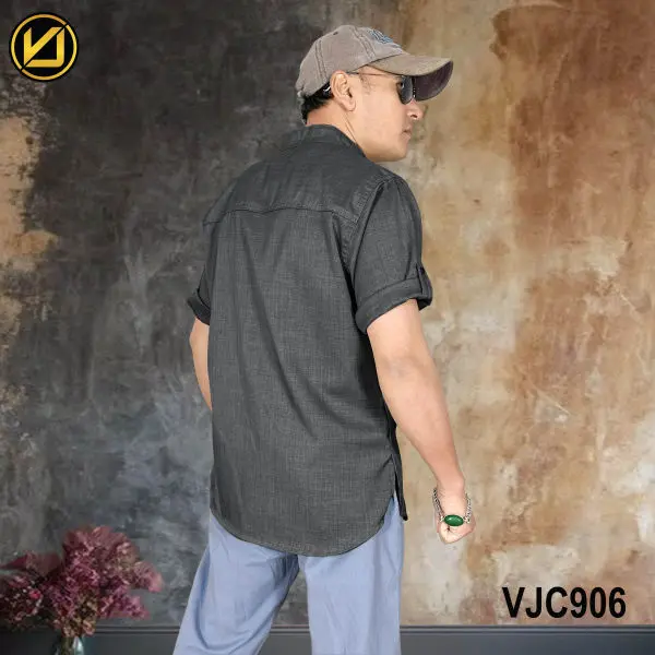 VIRJEANS (VJC906) Summer Half Sleeve Shirt For Men- Dark Grey - Image 3