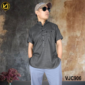 VIRJEANS (VJC906) Summer Half Sleeve Shirt For Men- Dark Grey