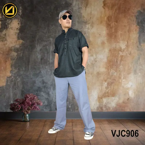 VIRJEANS (VJC906) Summer Half Sleeve Shirt For Men- Dark Navy Blue - Image 3