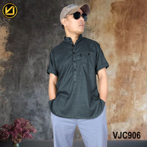 VIRJEANS (VJC906) Summer Half Sleeve Shirt For Men- Dark Navy Blue