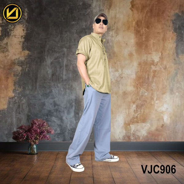 VIRJEANS (VJC906) Summer Half Sleeve Shirt For Men- Khaki - Image 4
