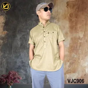 VIRJEANS (VJC906) Summer Half Sleeve Shirt For Men- Khaki