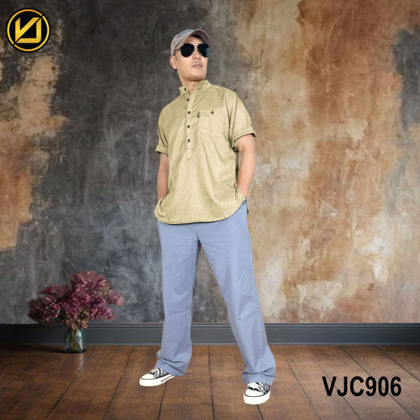 VIRJEANS (VJC906) Summer Half Sleeve Shirt For Men- Khaki - Image 5
