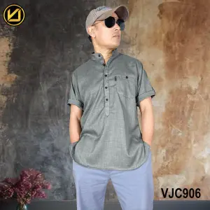 VIRJEANS (VJC906) Summer Half Sleeve Shirt For Men- Light Grey