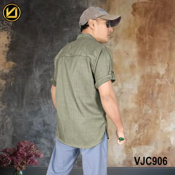 VIRJEANS (VJC906) Summer Half Sleeve Shirt For Men- Seafoam Green - Image 3