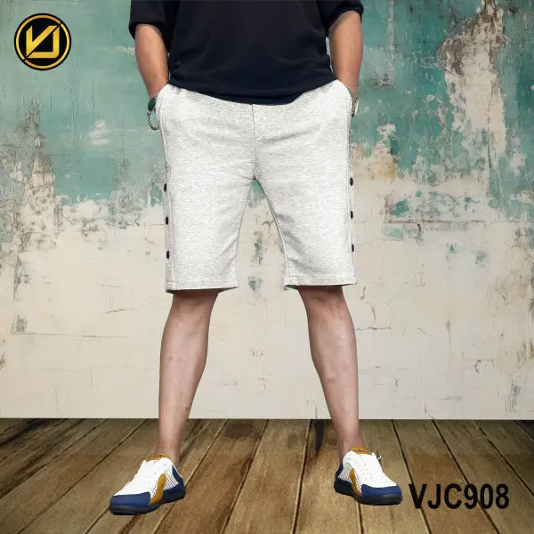 VIRJEANS (VJC908) Summer Sporty Shorts For Men- Light Grey - Image 3