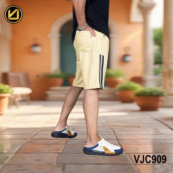 VIRJEANS (VJC909) Summer Sporty Shorts For Men-Cream - Image 4