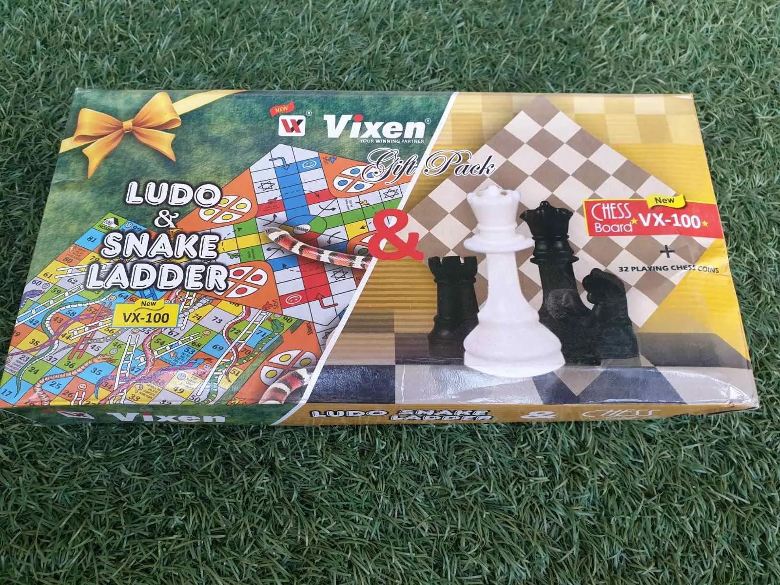 Vixen Gift Pack Of Three Games Combo Set (Chess, Ludo, Snake And Ladder)