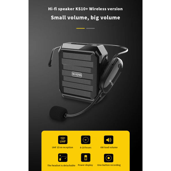 W-KING KS10+ Wireless Teacher's Mic High Fidelity Voice Amplifier - Image 2