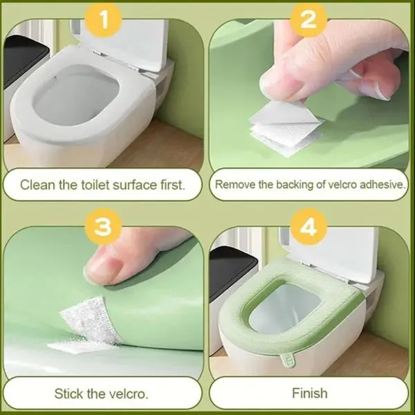 Warm And Waterproof Bathroom Toilet Seat Cover Pads Soft Thickened - Image 3