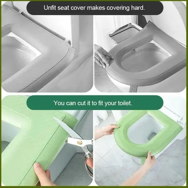 Warm And Waterproof Bathroom Toilet Seat Cover Pads Soft Thickened - Image 5