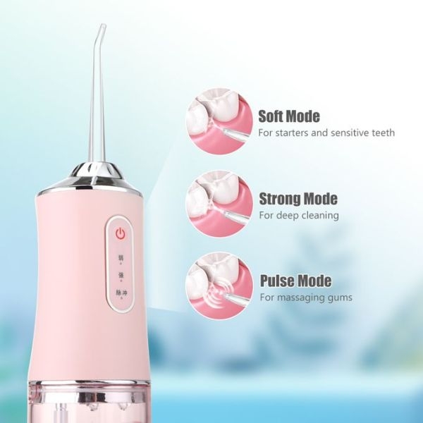 Water Flosser Professional Cordless Dental 230 ML Oral Irrigator Waterproof 3 Modes with Cleanable Water Tank Portable and Rechargeable for Teeth Care - Image 2