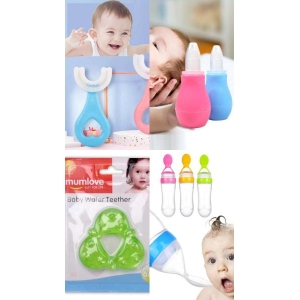 Water teether + Nasal aspirator + U-toothbrush + Littoofeeder