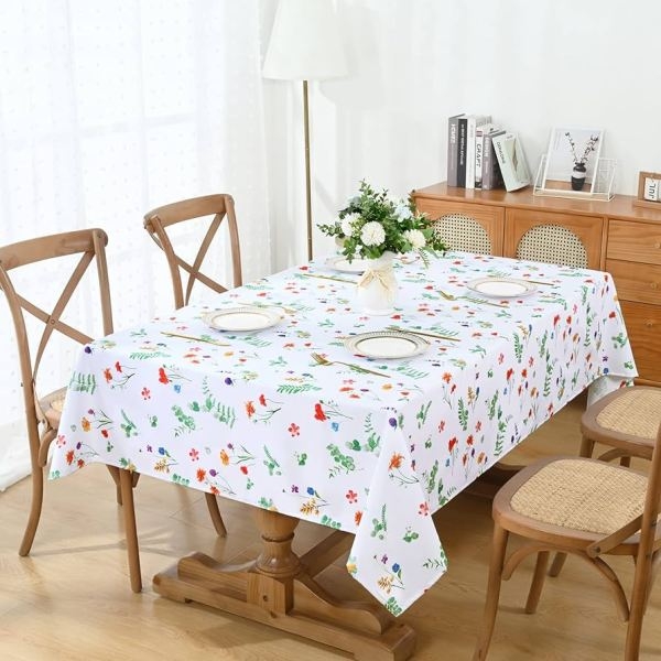 Waterproof and Oil Proof Table Cloth For Kitchen Decorative Dining Table Cover ( Colour And Design May Vary) - Image 4
