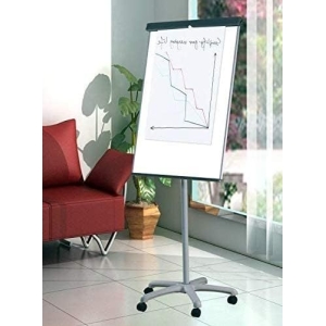 White Board on Wheel /Comix Mobile Flipchart Easel BM9866 Wheeled Flipchart Easel Cum Magnetic White Board