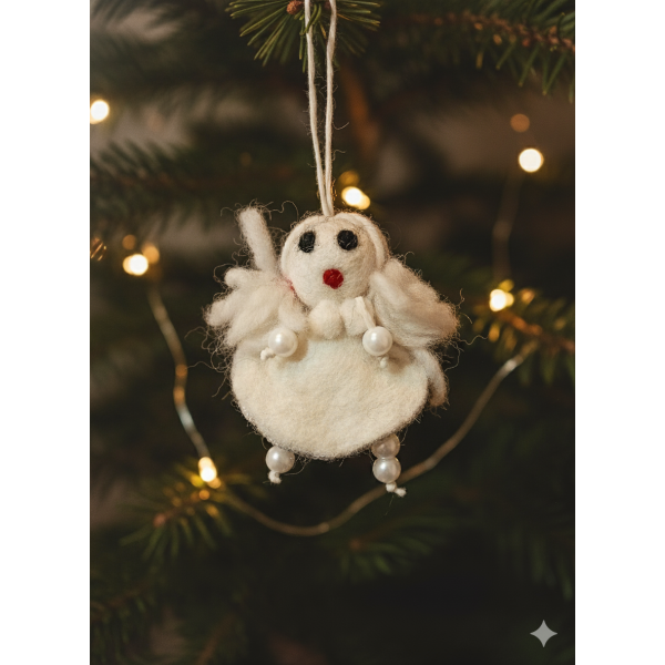 White Color Felt Decoration | Hand-felted | Handmade in Nepal | Light Weight | Eco-friendly - Image 4