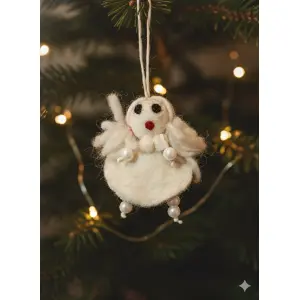 White Color Felt Decoration | Hand-felted | Handmade in Nepal | Light Weight | Eco-friendly