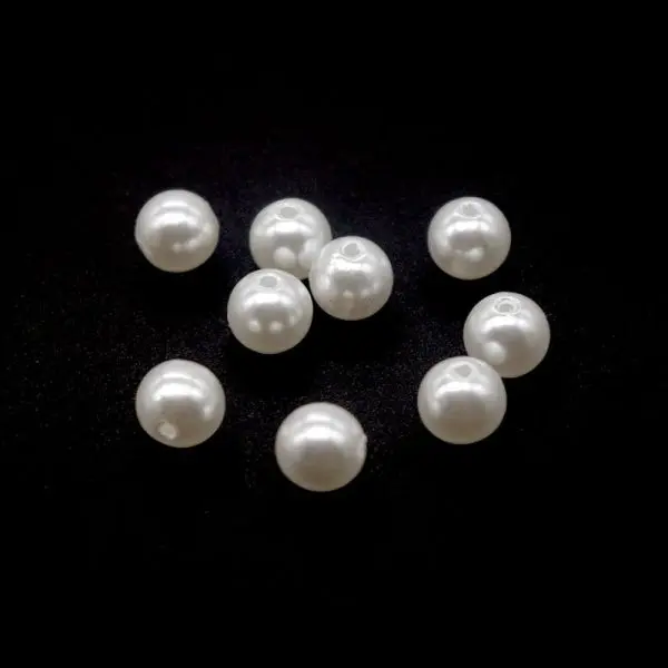 White Pearl Beads -8mm (100 Grams) - Image 2