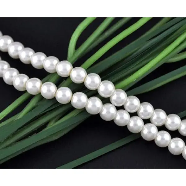 White Pearl Beads -8mm (100 Grams) - Image 3
