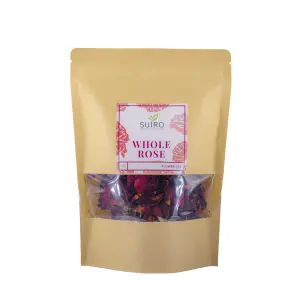 Whole Rose Tea For Stress Reduction, Improved Digestion, Menstrual Relief, Skin Health, Immune Support, Caffine-free Alternative, Anti-inflammatory Properties, Weight Management, And Respiratory Health (Loose Tea) - 35GMS Kraft Pack - Suiro Teas