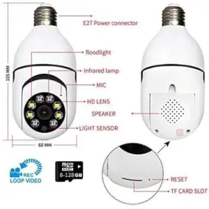 Wi-Fi Panorama Bulb 360 Camera 1MP / 2MP
