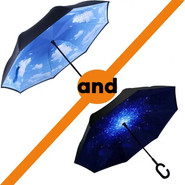 Windproof Upside Down Umbrella Reverse Double Layer FREE BAG Inside-Out C-Handle - Image 2
