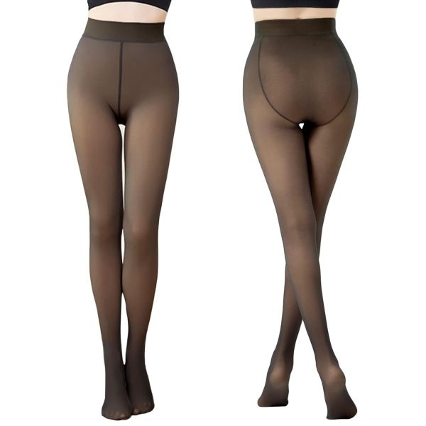 Winter Fake Skin Transparent High Waist Stretchy Leggings Stockings For Women - Image 2