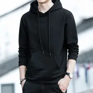 Winter Warm Cotton Fleece Plain Hoodies For Men's.