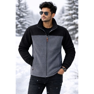Winter Warm Polar Fleece Contrast Jacket For Men's .