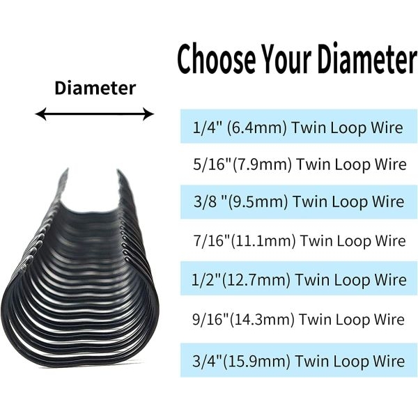 Black Double Loop Wire Binder Ring