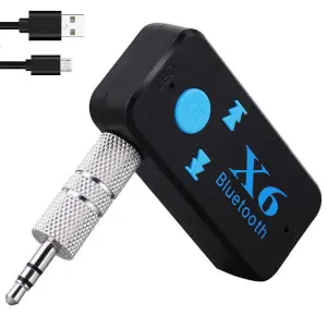 Wireless Bluetooth Receiver 3.5 mm Audio Stereo Adapter AUX (TF Card Playback) for Car PC Home Theatre Earphone TV etc.