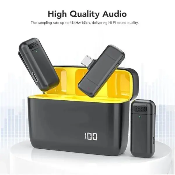 Wireless Microphone with Charging Case – Plug & Play