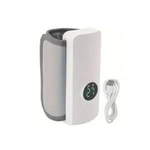 Wireless Rechargeable Milk Bottle Warmer with LCD Display & USB Charging
