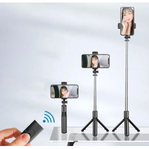 With Light  And Without Light Adjustable Multifunctional Selfie Stick For Mobile & GoPro With Bluetooth Remote