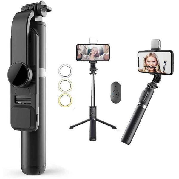 With Light And Without Light Adjustable Multifunctional Selfie Stick For Mobile & GoPro With Bluetooth Remote - Image 5