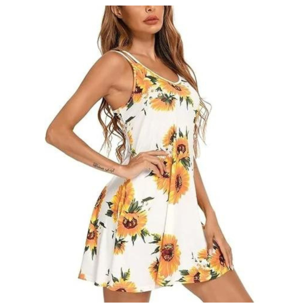 Women Nightgown Print Nightshirt Tank Sleep Dress Sleepwear With G string panty Free Size - Image 3