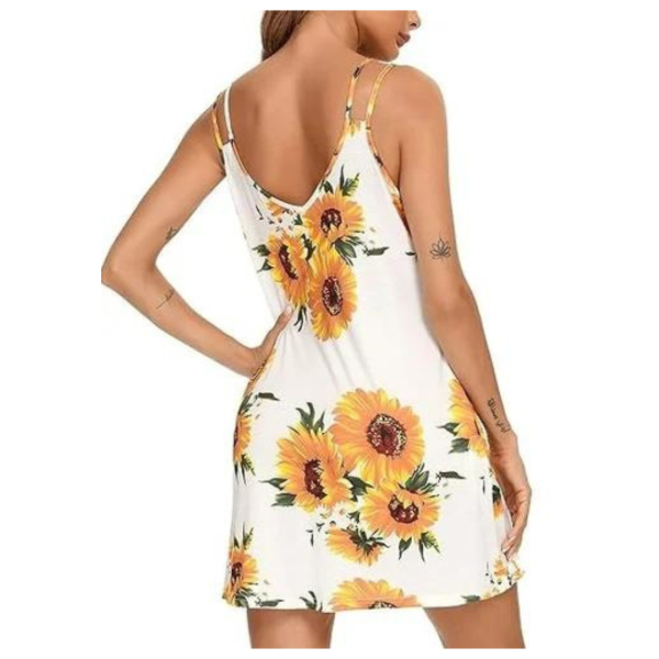 Women Nightgown Print Nightshirt Tank Sleep Dress Sleepwear With G string panty Free Size - Image 4