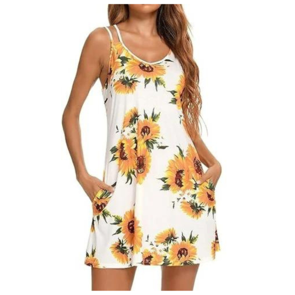 Women Nightgown Print Nightshirt Tank Sleep Dress Sleepwear With G string panty Free Size - Image 5