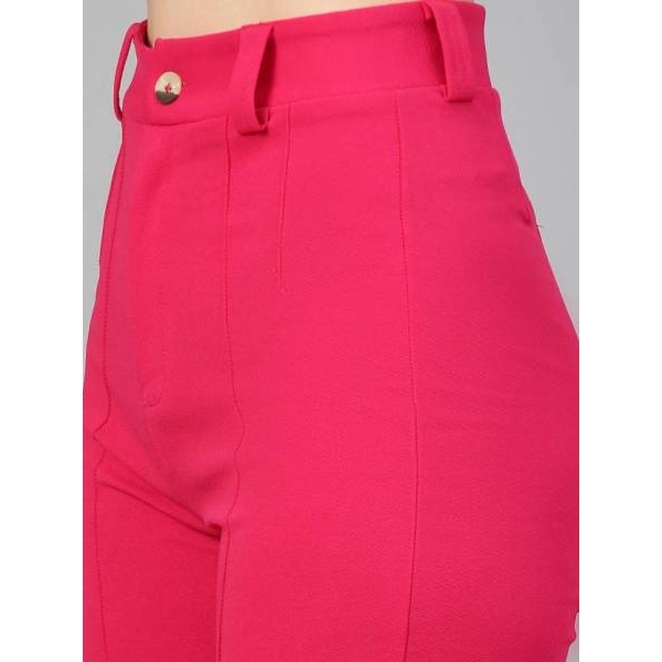 Women Regular Fit Pink Viscose Rayon Trousers Formal Flattering Comfort for office Women girls Jeans - Image 3