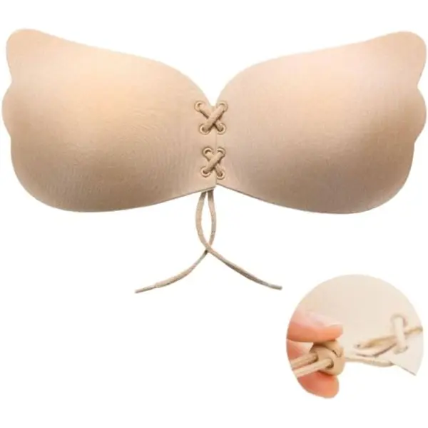 Women's Strapless Bra Self Adhesive Silicone Push Up With Drawstring - Image 4