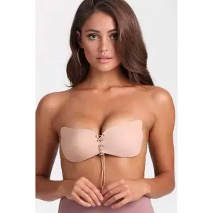 Women's Strapless Bra Self Adhesive Silicone Push Up With Drawstring