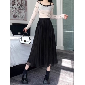 Women's Net Long Gather Skirt