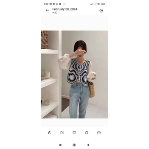 Women's Wear Cardigon With Chiffon Sleeve Thrade Work Front