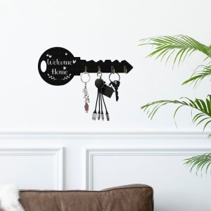 Wood Key Hanger Key Holder Wall Organizer Space-Saving Wall-Mounted Organizer Entryway Decor With Multi-Hook Design
