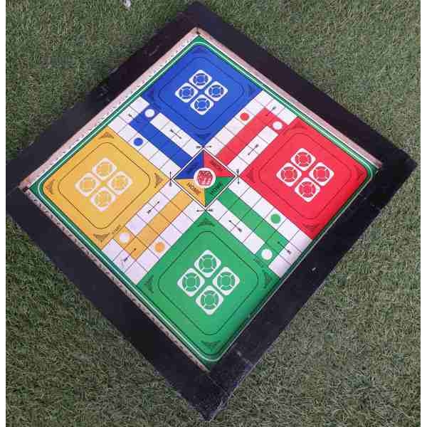 Wooden 18 Inch Chess and Lundo Board / Ludo and Chess Dual Wooden Board And Ludo and Chess Goti Combo Set By Mitrata - Image 3