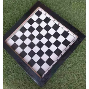 Wooden 18 Inch Chess and Lundo Board / Ludo and Chess Dual Wooden Board And Ludo and Chess Goti Combo Set By Mitrata