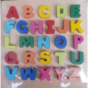 Wooden ABCD Block/ Wooden Englinsh Alphabet Blocks of Capital letters By Mitrata
