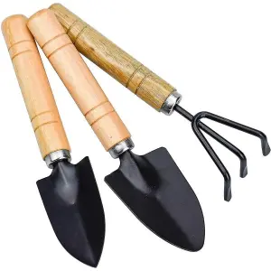 Wooden Handle Small Sharp Shovel Rake Mini Garden Tool Set Small | Mini Garden Tool Set With Easy Grip Wooden Handle