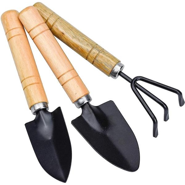 Wooden Handle Small Sharp Shovel Rake Mini Garden Tool Set Small | Mini Garden Tool Set With Easy Grip Wooden Handle - Image 5